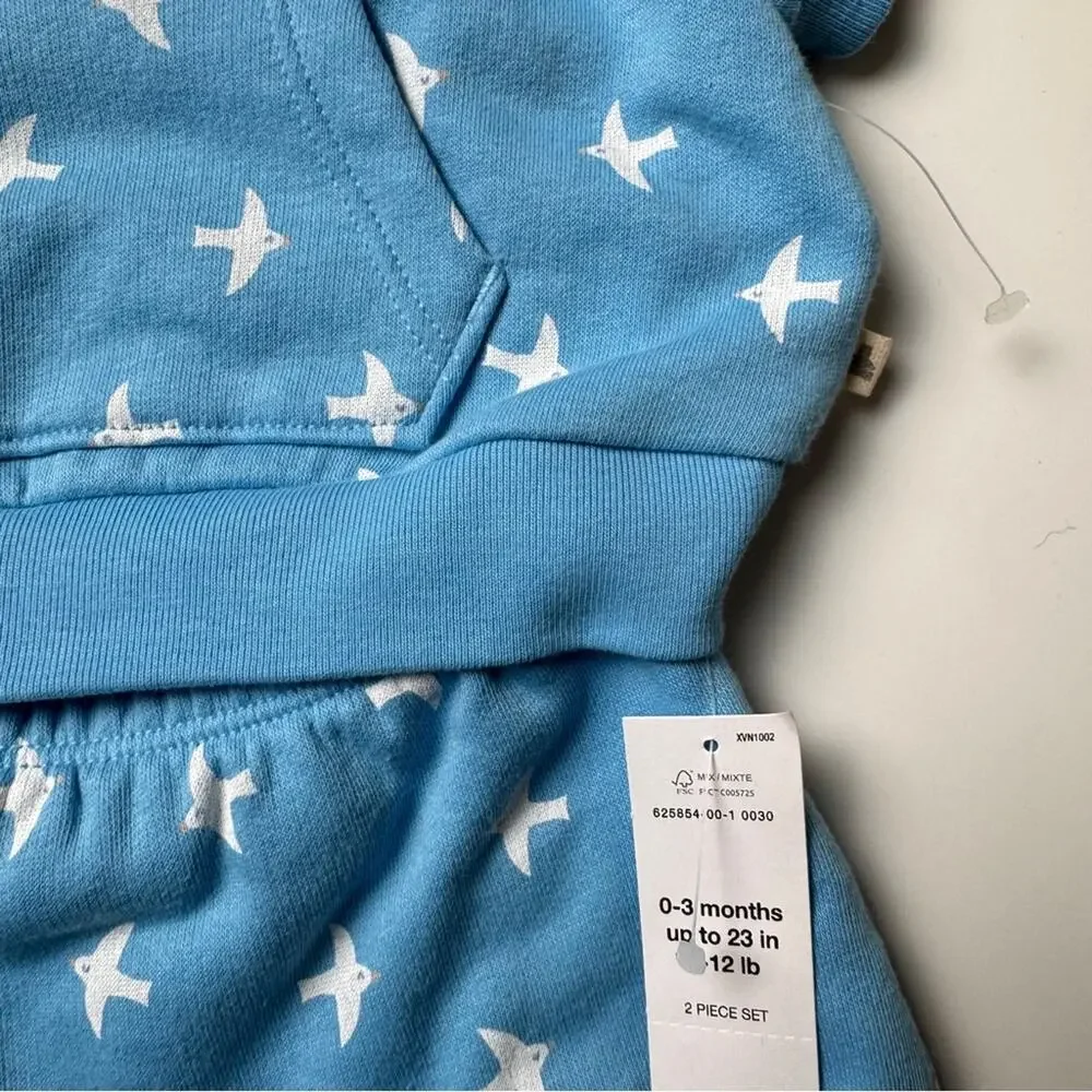 Baby Gap Bird Print Short Sleeve and Matching Short Set Sz  0-3M NWT